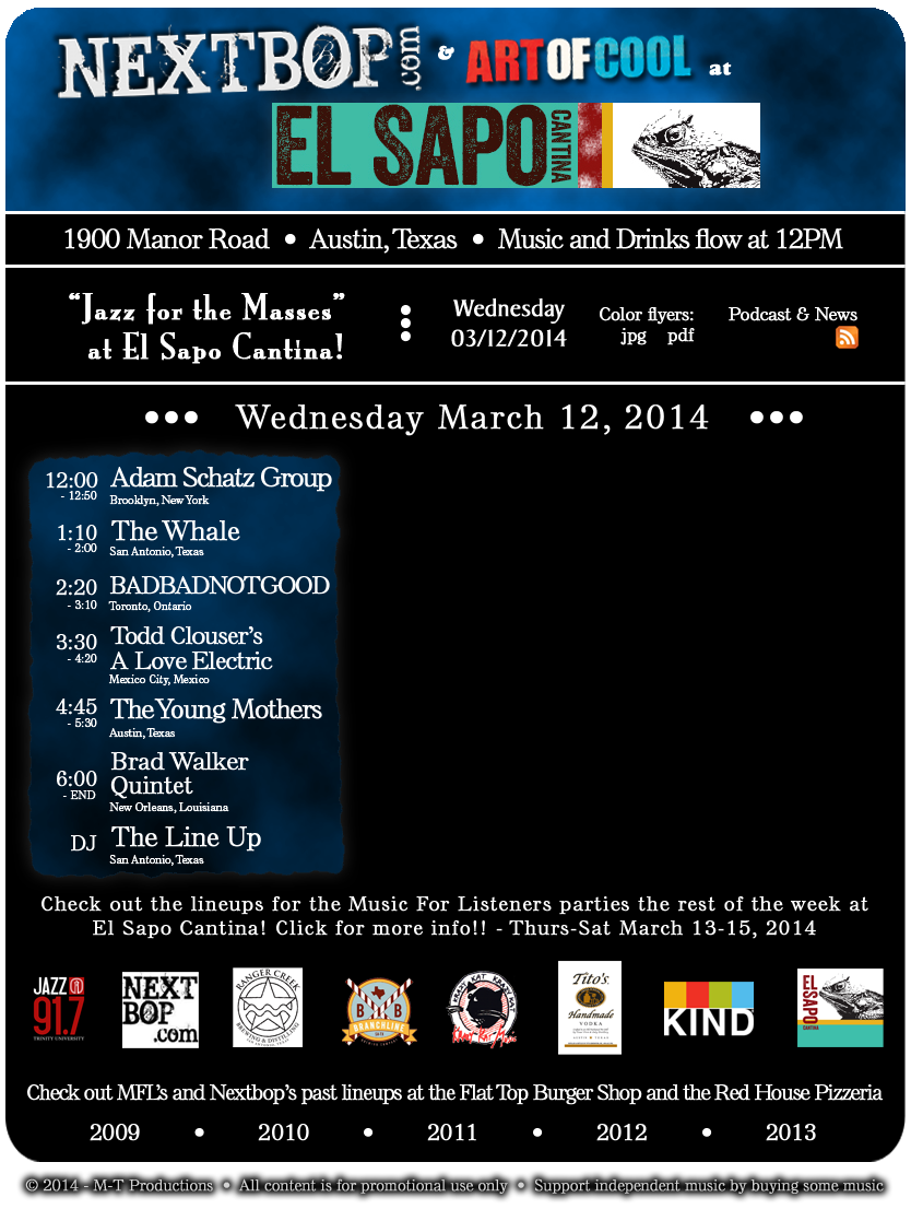 Nextbop.com at El Sapo - Wednesday March 12, 2014